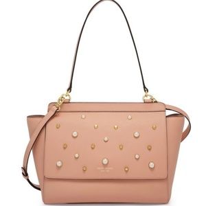 Henri Bendel West 57th Flap Satchel with Pearls